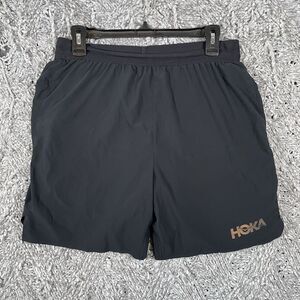 Hoka One One Glide Shorts Men's Medium Black Activewear Stretch Gym Athletic